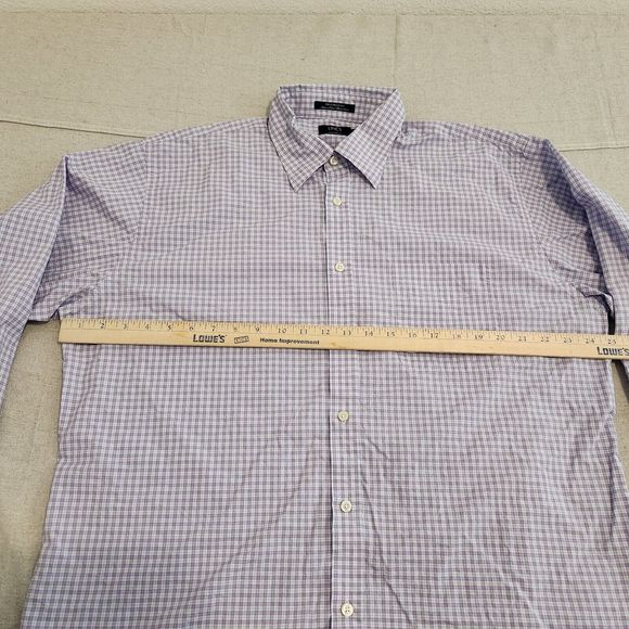 Lincs Shirt Mens XL Purple Plaid Button Up Long Sleeve Cotton - Picture 7 of 11